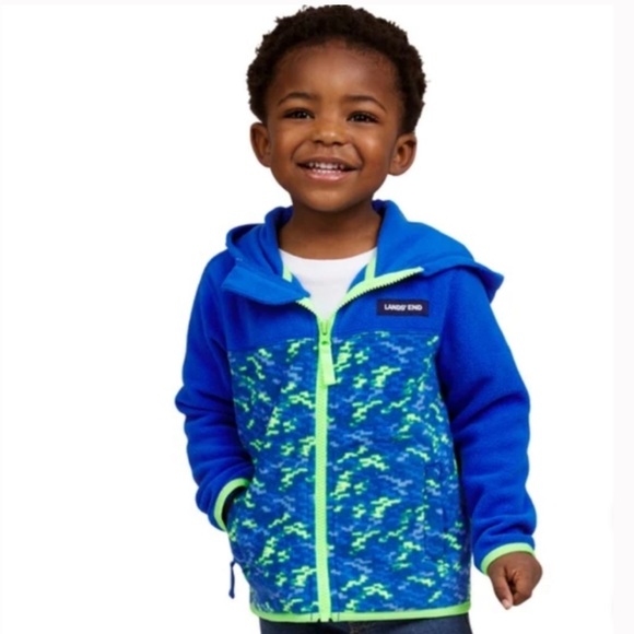 NWT Lands End Kids Fleece Hooded Jacket - Picture 2 of 5